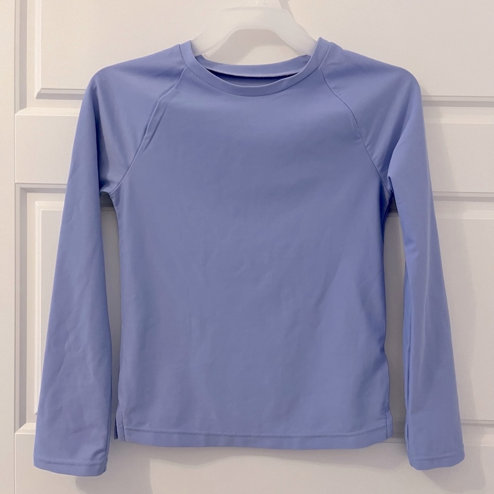 Gap Girls Periwinkle Blue Long Sleeve Rashguard Swim Shirt UV Protect Small 6-7Y